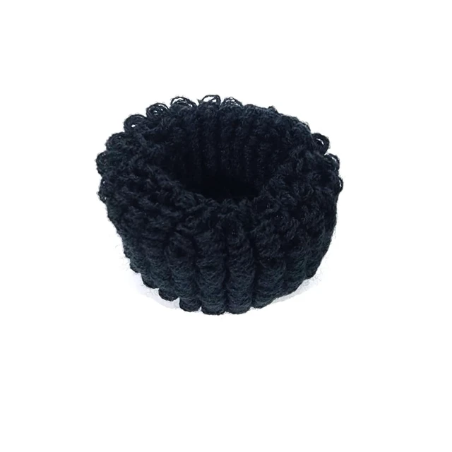 Alt view image 2 of 4 - 12 PACK Bulk Large Soft Thick Towelling Hair Ponios Bobbles Ponytail Bands Hair Donut Ties (Black)