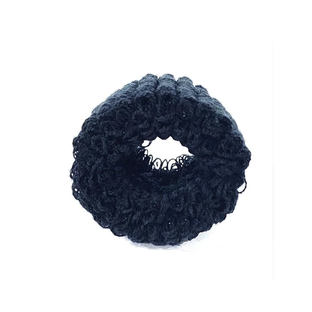 Alt view image 3 of 4 - 12 PACK Bulk Large Soft Thick Towelling Hair Ponios Bobbles Ponytail Bands Hair Donut Ties (Black)