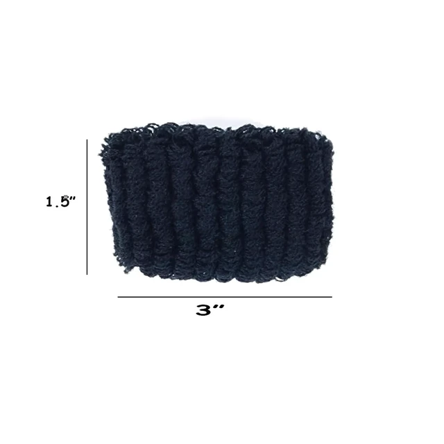 Alt view image 4 of 4 - 12 PACK Bulk Large Soft Thick Towelling Hair Ponios Bobbles Ponytail Bands Hair Donut Ties (Black)