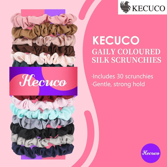 Alt view image 2 of 6 - 30Pcs Small Satin Scrunchies for Women | All Hair Types, MulticolorA | Wake Up FrizzFree, NoCrease Satin Hair Ties, 15 Trendy AllSeason Colors, Softer Than Silk Scrunchies, 30 Pack