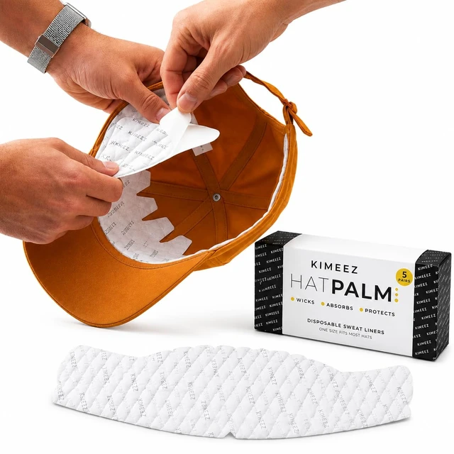 Alt view image 3 of 7 - Disposable Hat Liner, Hat Sweat Liners for Cap Protection, Pack of 5 | Easy Peel & Stick Application, Helps Protect Hats from Makeup & Sweat, Keeps Hats Fresh All Day