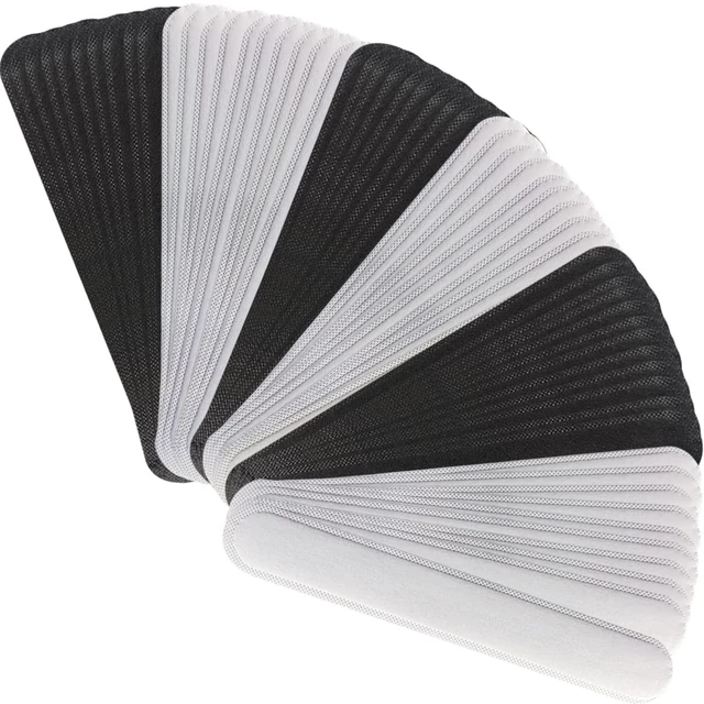 Main image of Hat Sweat Liner for Cap Absorbent Sweat Shields Pad for Hats Strips 80 Pieces Black and White for Women Men