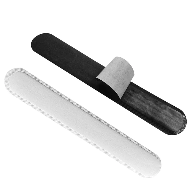 Alt view image 4 of 6 - Hat Sweat Liner for Cap Absorbent Sweat Shields Pad for Hats Strips 80 Pieces Black and White for Women Men