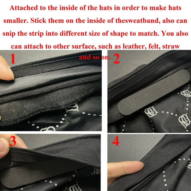 Alt view image 4 of 7 - 30pcs Hat Size Reducer Foam Tape Inserts Self Adhesive | Hat Filler for Sizing, Liner For Cowboy Hat Caps Fedora Western Panama & Straw Hats, Reduces Size Without Sewing