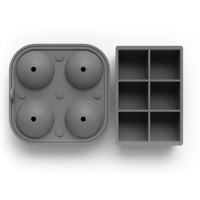 Alt view image 4 of 7 - Ball Ice Cube Tray and Big Cube Molds for Whiskey, Slow Melting Set | 100% Silicone, No Plastic, Easy Release, Sphere & Square Combo, Ideal for Gifting & Elevating Cocktails at Home