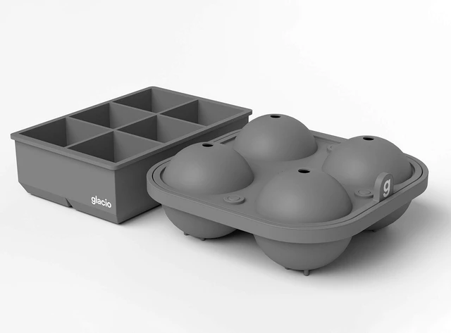 Alt view image 5 of 7 - Ball Ice Cube Tray and Big Cube Molds for Whiskey, Slow Melting Set | 100% Silicone, No Plastic, Easy Release, Sphere & Square Combo, Ideal for Gifting & Elevating Cocktails at Home