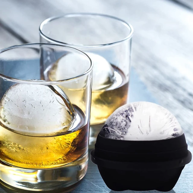 Alt view image 4 of 7 - Sphere Ice Molds - 6 Pack - Silicone Ice Ball Molds with Built-in Funnel - Round Ice Cube Molds - Make 2.5 Inch Big Ice Sphere for Whiskey & Cocktails,Food Grade and BPA Free, Black