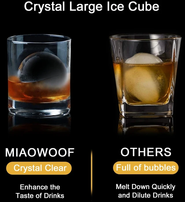 Alt view image 2 of 7 - Clear Ice Ball Maker, 2.5" Large Round Ice Cube Mold for Whiskey | 2 Clear Ice Makers with Ice Box & Tong, Food-Grade Silicone, Easy-Release Ice Ball Mold, Gift for Men(Wood Grain)