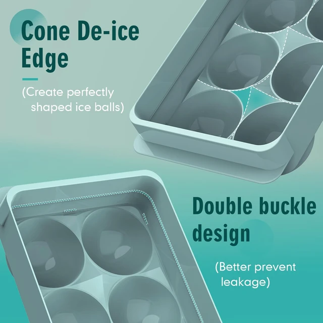 Alt view image 6 of 7 - 1.9-Inch Large Ice Cube Molds, 1-Pack Round Ice Ball Molds | Makes 6 Ice Spheres, Easy Fill and Twist Release for Whiskey, Bourbon and Cocktails, Blue