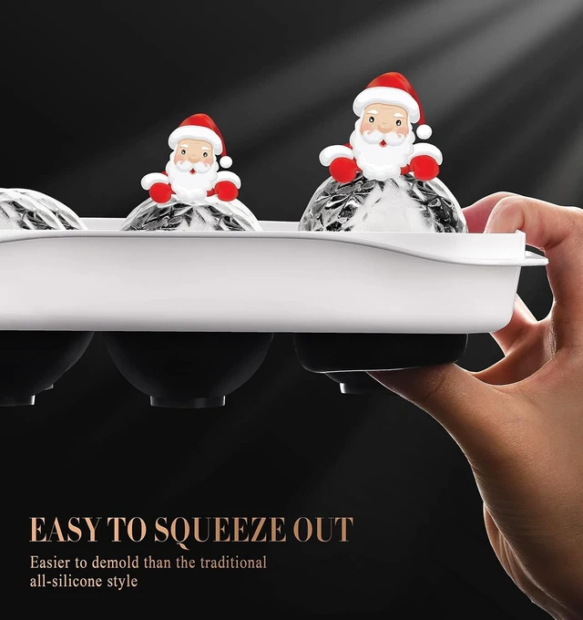 Alt view image 5 of 7 - Round Ice Cube Mold with Lid, 2.2 Inch Large Whiskey Ice Ball Maker | Easy Release Reusable Silicone & Plastic Tray, Perfect For Bourbon, Scotch, Brandy, Cocktails & Gifts. Makes 6 Ice Spheres
