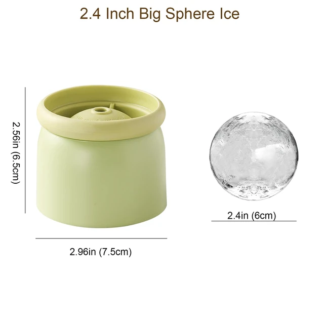 Alt view image 2 of 7 - Round Ice Cube Molds Set of 4,Make 2.4 Inch Spherelce ice for Whiskey, Cocktails and Drinks.ice cubes trays for freezer,Stackable Easy Release Ice Cube tray, Spherical Ice Makers,2 Colours