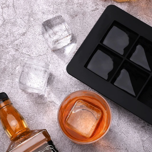 Alt view image 2 of 7 - Ice Cube Trays (Set of 2), Silicone Sphere Whiskey Ice Ball Maker with Lids & Large Square Ice Cube Molds for Cocktails & Bourbon - Reusable & BPA Free