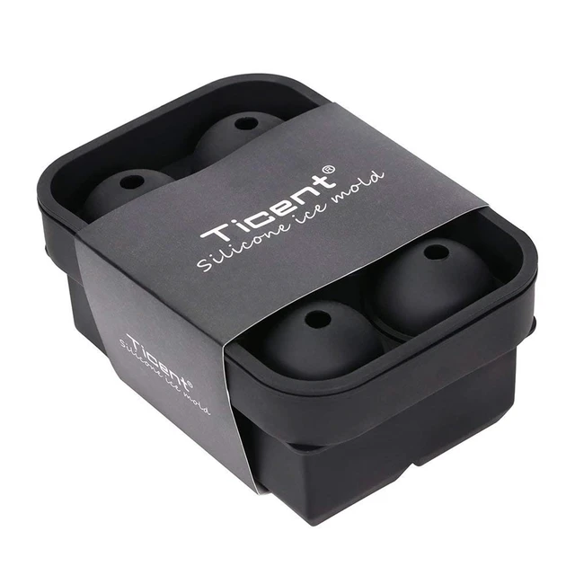Alt view image 6 of 7 - Ice Cube Trays (Set of 2), Silicone Sphere Whiskey Ice Ball Maker with Lids & Large Square Ice Cube Molds for Cocktails & Bourbon - Reusable & BPA Free