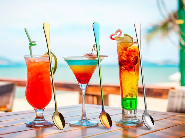 Alt view image 6 of 7 - Long Handle Iced Tea Spoons, 9" 18/10 Stainless Steel Cocktail Stirring Spoons with Thickened Ergonomic Handle, Tall Coffee & Latte Stirrers, Dessert Spoon Set, Dishwasher Safe (9 IN)