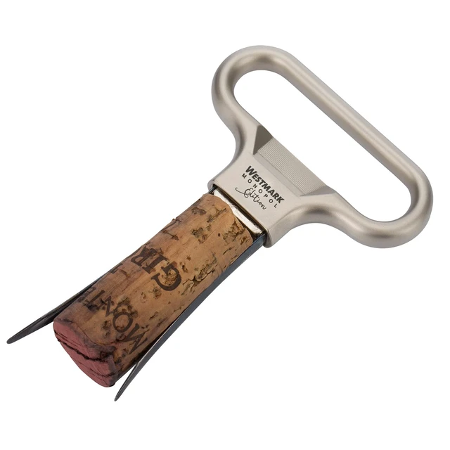 Alt view image 5 of 7 - Westmark Ah-So Wine Opener 2 Prong Wine Bottle Opener for Vintage Bottles, German Manual Cork Remover, Chrome Finish, Superfine Polished Steel
