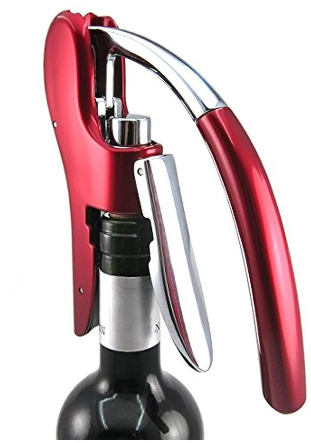 Main image of Wine Bottle Opener, Vertical Lever Corkscrew with Built in Foil Cutter Design, Manual Handheld Corkscrew with Ergonomic Lever Pump
