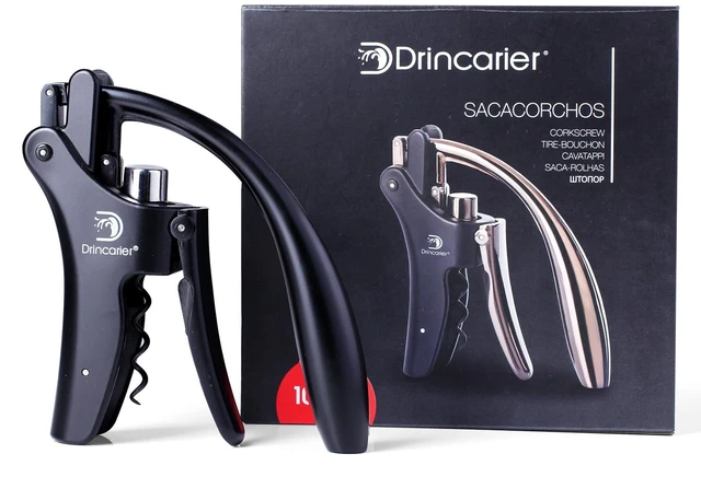 Main image of Vertical Lever Corkscrew with Non-Stick Worm, Compact Rabbit Wine Opener Wine Bottle Opener with built-in Foil Cutter