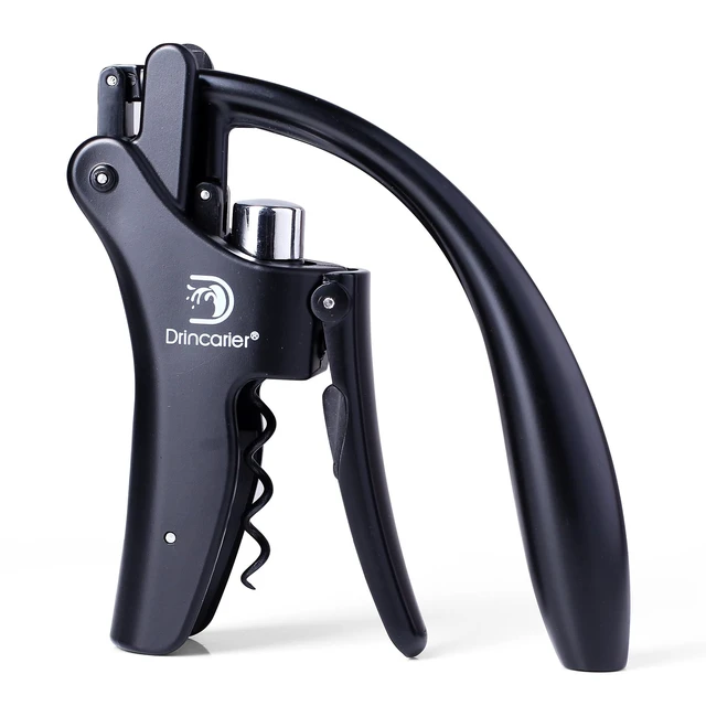 Alt view image 2 of 7 - Vertical Lever Corkscrew with Non-Stick Worm, Compact Rabbit Wine Opener Wine Bottle Opener with built-in Foil Cutter
