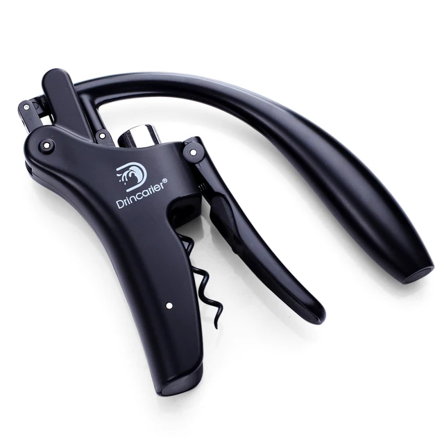 Alt view image 3 of 7 - Vertical Lever Corkscrew with Non-Stick Worm, Compact Rabbit Wine Opener Wine Bottle Opener with built-in Foil Cutter