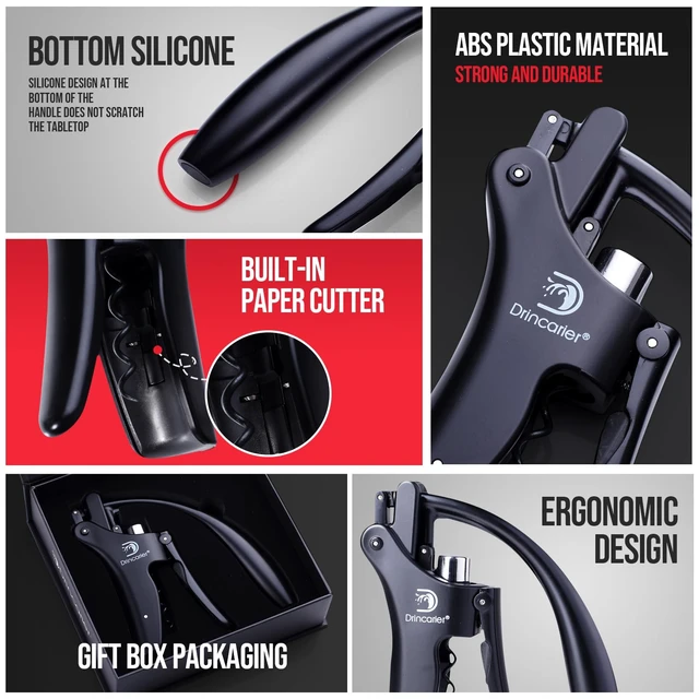 Alt view image 6 of 7 - Vertical Lever Corkscrew with Non-Stick Worm, Compact Rabbit Wine Opener Wine Bottle Opener with built-in Foil Cutter
