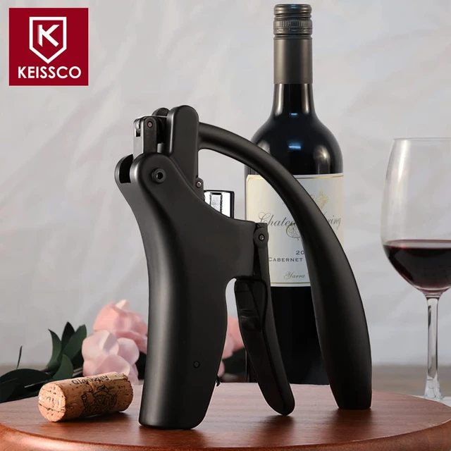 Alt view image 3 of 7 - Compact Wine opener Vertical Lever Corkscrew Wine Bottle Opener with Foil Cutter & Extra Screw