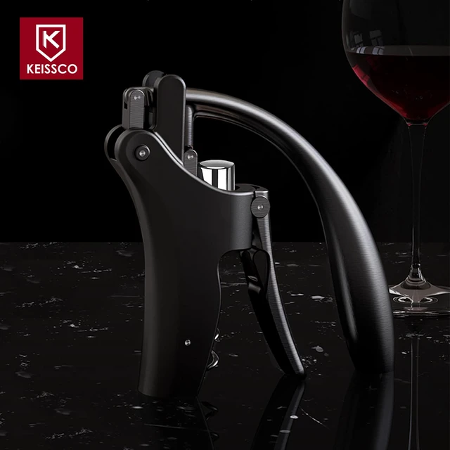 Alt view image 4 of 7 - Compact Wine opener Vertical Lever Corkscrew Wine Bottle Opener with Foil Cutter & Extra Screw