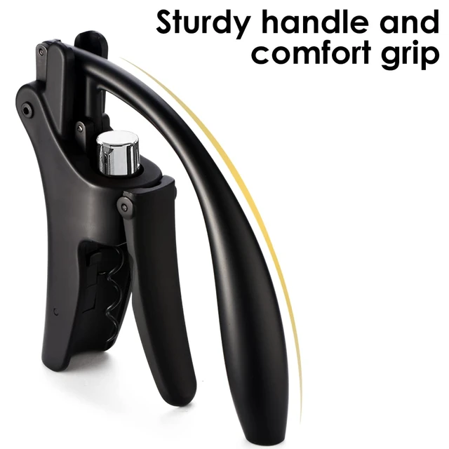 Alt view image 5 of 7 - Compact Wine opener Vertical Lever Corkscrew Wine Bottle Opener with Foil Cutter & Extra Screw