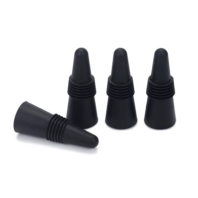 Alt view image 6 of 7 - Wine Stoppers (Set of 5), Silicone Wine Bottle stopper and Beverage Bottle Stoppers, Black