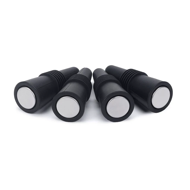 Alt view image 5 of 7 - Wine Stoppers (Set of 5), Silicone Wine Bottle stopper and Beverage Bottle Stoppers, Black