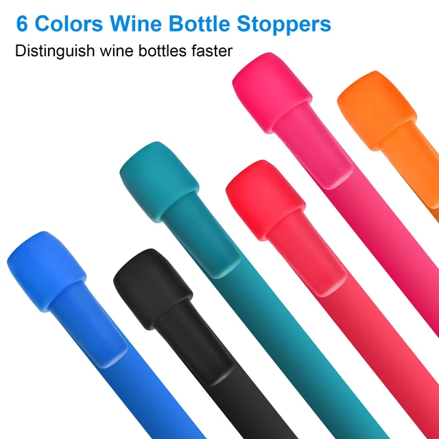 Alt view image 4 of 7 - 6 Pack Silicone Wine Stoppers, by Brusoon (Multicolor) | Wine Stoppers for Wine Bottles, Wine Seal Stopper Can Be Reused to Keep Wine Fresh