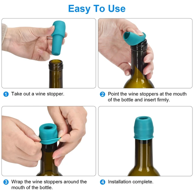 Alt view image 5 of 7 - 6 Pack Silicone Wine Stoppers, by Brusoon (Multicolor) | Wine Stoppers for Wine Bottles, Wine Seal Stopper Can Be Reused to Keep Wine Fresh