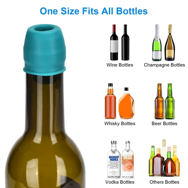 Alt view image 6 of 7 - 6 Pack Silicone Wine Stoppers, by Brusoon (Multicolor) | Wine Stoppers for Wine Bottles, Wine Seal Stopper Can Be Reused to Keep Wine Fresh