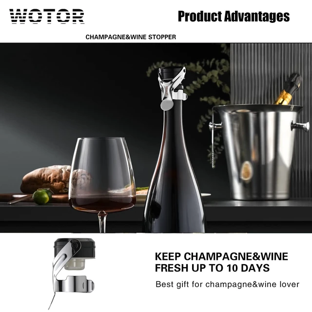Alt view image 4 of 7 - Champagne & Wine Bottle Stoppers, Champagne Cork, 6 Pack, Silver | Food Grade Silicone, Leak Proof Keep Fresh, Suitable for Wine, Champagne, Cava, Prosecco and Sparkling