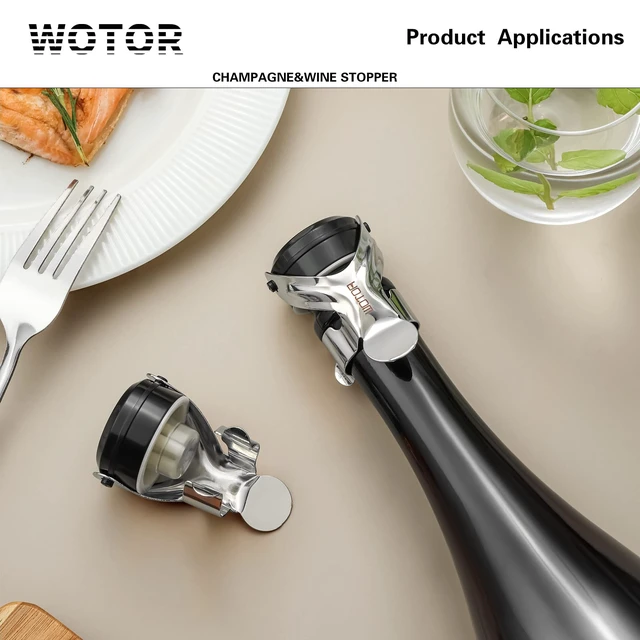 Alt view image 7 of 7 - Champagne & Wine Bottle Stoppers, Champagne Cork, 6 Pack, Silver | Food Grade Silicone, Leak Proof Keep Fresh, Suitable for Wine, Champagne, Cava, Prosecco and Sparkling