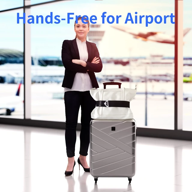 Alt view image 2 of 7 - Luggage Straps for Suitcases, 2-in-1 Add a Bag Adjustable Travel Belt Black | 2-in-1 Luggage Straps for Suitcases Add a Bag, Adjustable Travel Belt Over Suitcase Handle, Secure for Airport Carry On