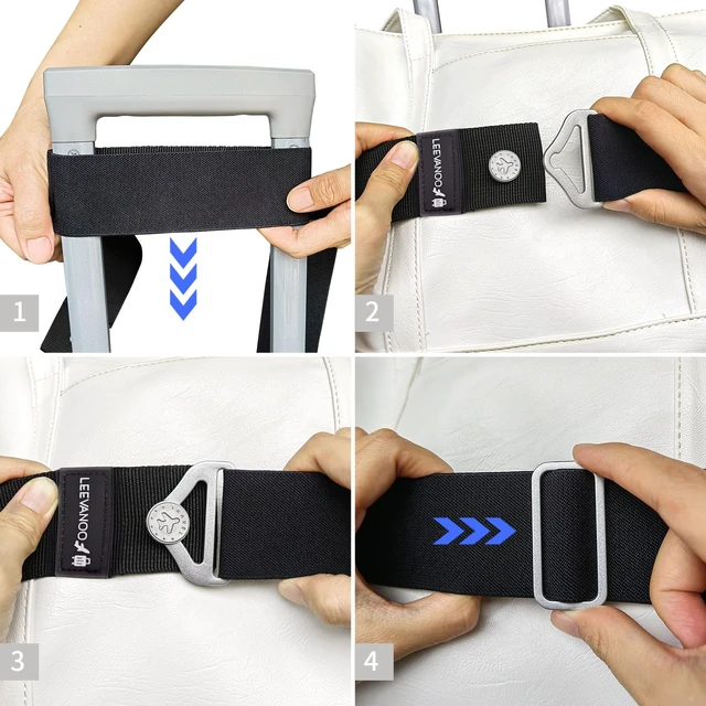 Alt view image 6 of 7 - Luggage Straps for Suitcases, 2-in-1 Add a Bag Adjustable Travel Belt Black | 2-in-1 Luggage Straps for Suitcases Add a Bag, Adjustable Travel Belt Over Suitcase Handle, Secure for Airport Carry On
