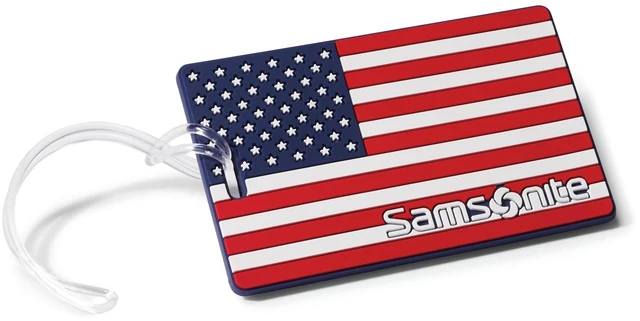 Main image of Designer Luggage ID Tag, American Flag, One Size