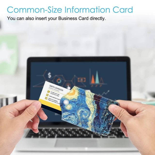 Alt view image 5 of 7 - Luggage Tags Privacy Cover ID Label for Travel Bag Suitcase | with Stainless Steel Loop and Address Card, Starry Night, Starry Night