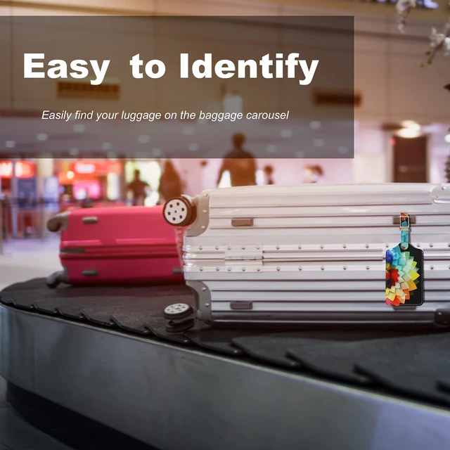Alt view image 2 of 7 - 4 Pack Luggage Tag for Suitcases TSA Approved, Leather Suitcase Tags Identifiers, Cute Bag Name Travel Tags ID Labels for Women Men Cruise Airport Luggage Travel Essentials by Sodsay