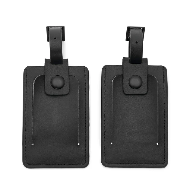 Alt view image 2 of 3 - 2-Pack Leather Luggage ID Tag, Black Logo, One Size
