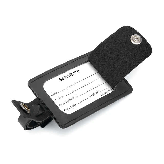 Alt view image 3 of 3 - 2-Pack Leather Luggage ID Tag, Black Logo, One Size