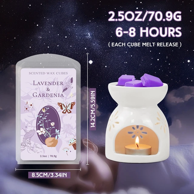 Alt view image 7 of 7 - Wax Melts, Fall Scented Soy Wax Cubes, Lavender Scent for Sleep | Fall Wax Melts for Warmer, 2.5 oz 4-Pack Home Fragrances Christmas Gift Set- Lavender & Gardenia, Sage, Chamomile, Sandalwood