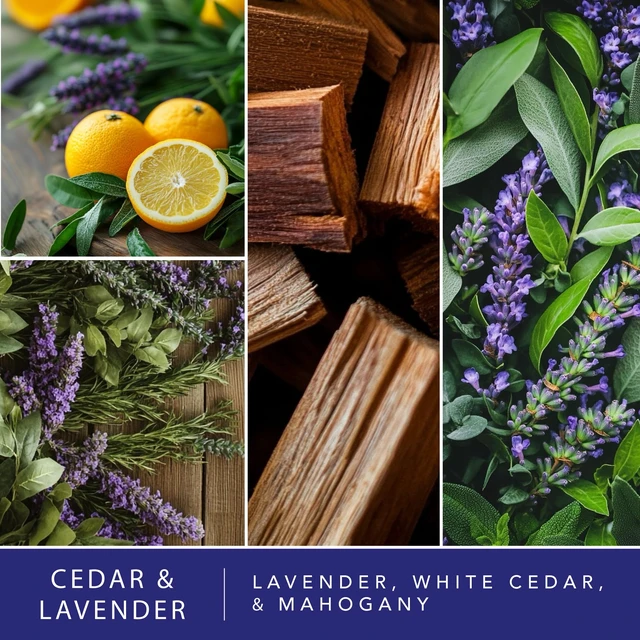 Alt view image 2 of 5 - Cedar & Lavender Scented Wax Melts 10oz (24 Cubes) | Lavender, White Cedar, & Mahogany Long Lasting Fragrance Melts for Scented Wax Warmers