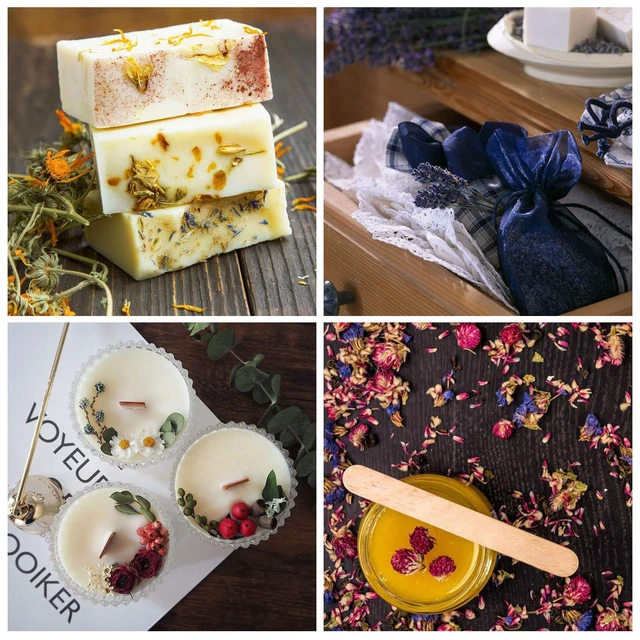 Alt view image 4 of 7 - 9 Bags Dried Flowers,100% Natural Dried Flowers Herbs Kit for Soap Making, DIY Candle Making,Bath - Include Rose Petals,Lavender,Don't Forget Me,Lilium,Jasmine,Rosebudsand More