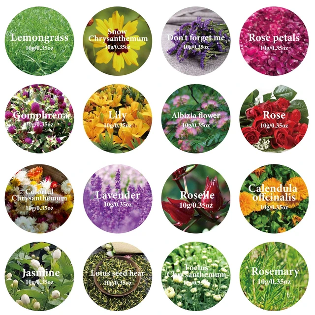 Alt view image 2 of 7 - 16 Bags Dried Flowers,100% Natural Dried Flowers Herbs Kit for Soap Making, DIY Candle Making,Bath - Include Rose Petals,Lavender,Don't Forget Me,Lilium,Jasmine,Rosebudsand More