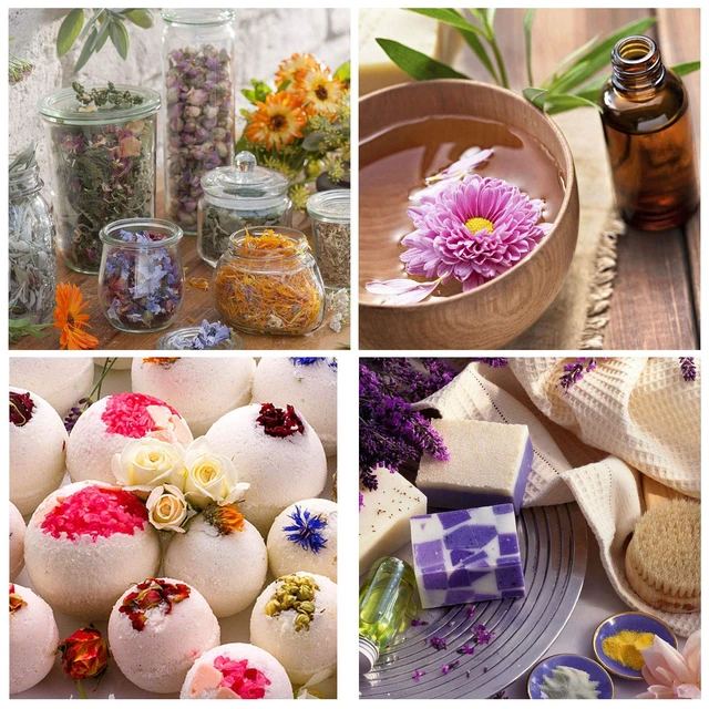Alt view image 4 of 7 - 16 Bags Dried Flowers,100% Natural Dried Flowers Herbs Kit for Soap Making, DIY Candle Making,Bath - Include Rose Petals,Lavender,Don't Forget Me,Lilium,Jasmine,Rosebudsand More