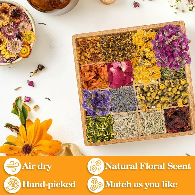Alt view image 4 of 6 - 14 Bags Dried Herbs Kit - Dried Flower Botanicals Bulk for DIY Crafts | Dry Flowers Herbal Craft Set for Soap Candle Perfume Bath Bombs, Resin Jewelry, Fragrance Sachet DIY & Witchcraft Supplies