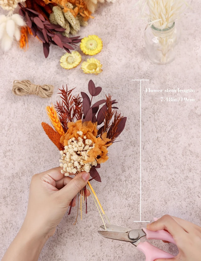 Alt view image 4 of 7 - DIY Dried Flower Set, Bulk Dried Flowers Bouquet, Dried Flower Vase Arrangement, Autumn Decoration,Dried Flowers with Stems. (Fall)