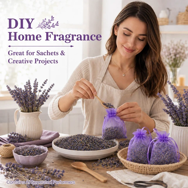 Alt view image 4 of 7 - 3oz Dried Lavender Flowers - Make Sachets for Drawers and Closets | Lavender Buds for DIY Crafts, Bath Salts, Candles, Soap Making| Car Potpourri, Meditation| Wedding, Birthday, Bridal Shower