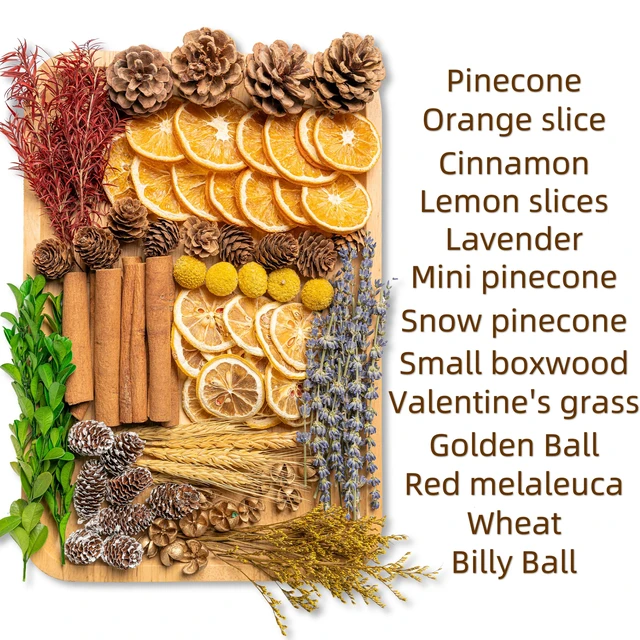Alt view image 2 of 6 - DIY Dried Flowers Kit with Lavender, Pinecone, Scented Orange Slices, Lemon Slices, Cinnamon Sticks for Home Decor, Aroma Diffuser,Christmas Decoration, DIY Crafts Holiday Decor